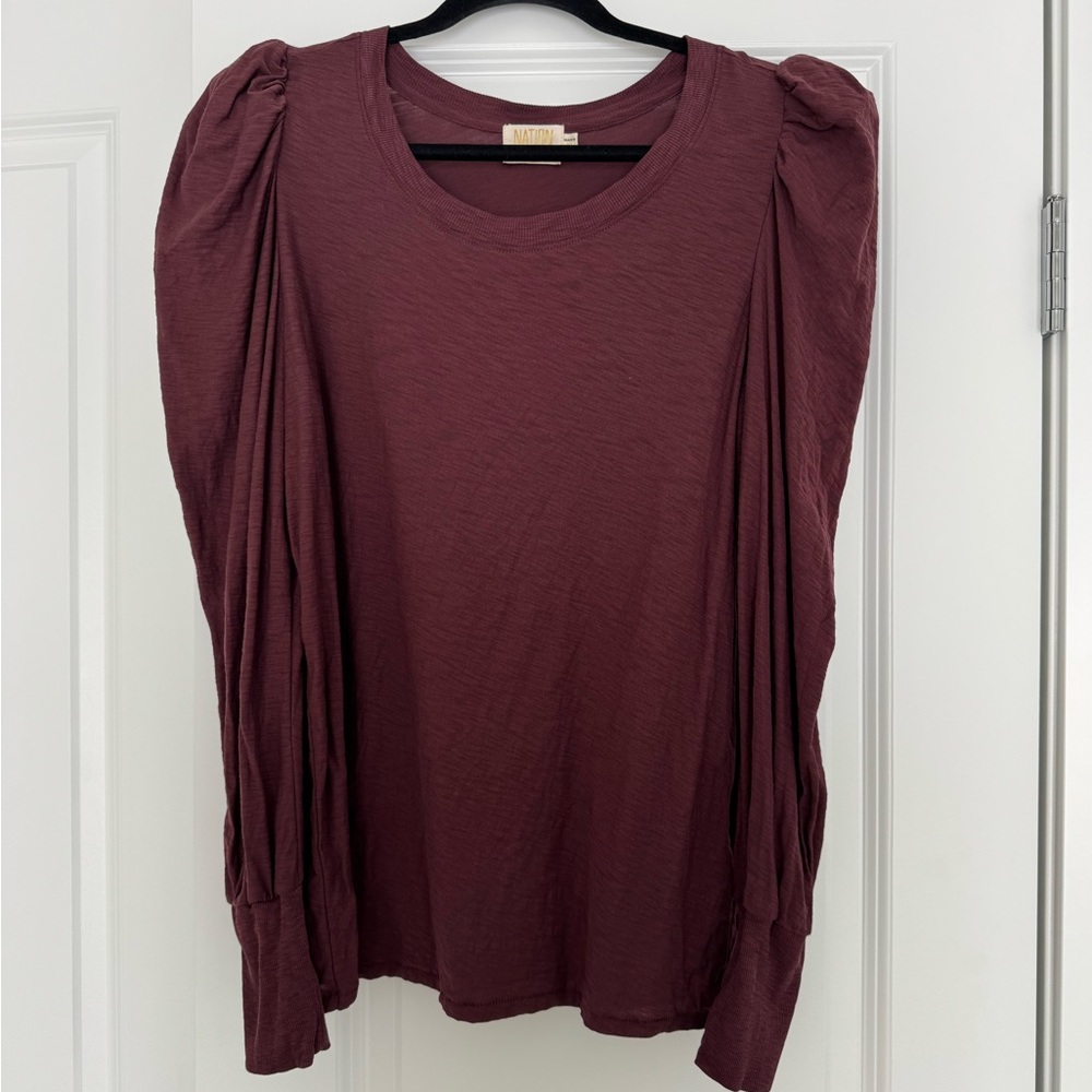 Nation LTD Burgundy Long Sleeve Top